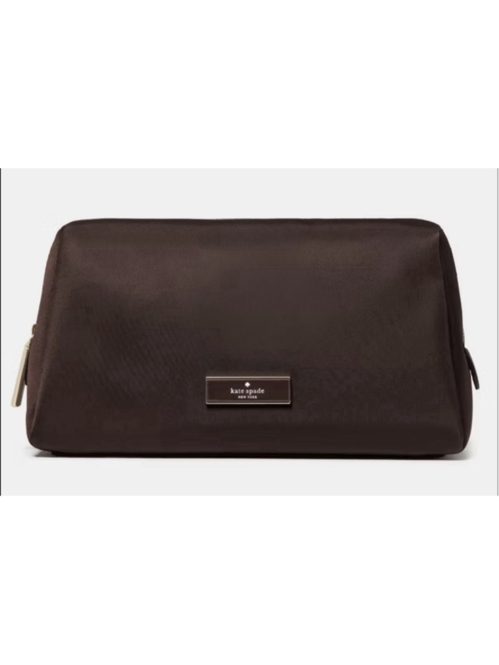 Kate Spade Carter Nylon Cosmetic Make Up Pouch Hot Fudge NWT KL875 Orig 99.00